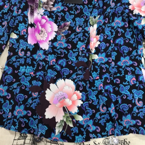 Nanette Lepore Printed Silk Peplum Top - Picture 6 of 8